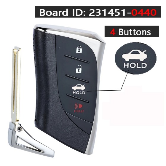 2019-2023 Lexus / 4-Button Smart Key / PN: 8990H-06010 / HYQ14FBF 0440 (AFTERMARKET)